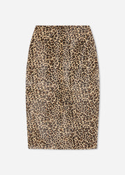 Leather Leopard Skirt in Calf Hair - Leopard - CO Collections